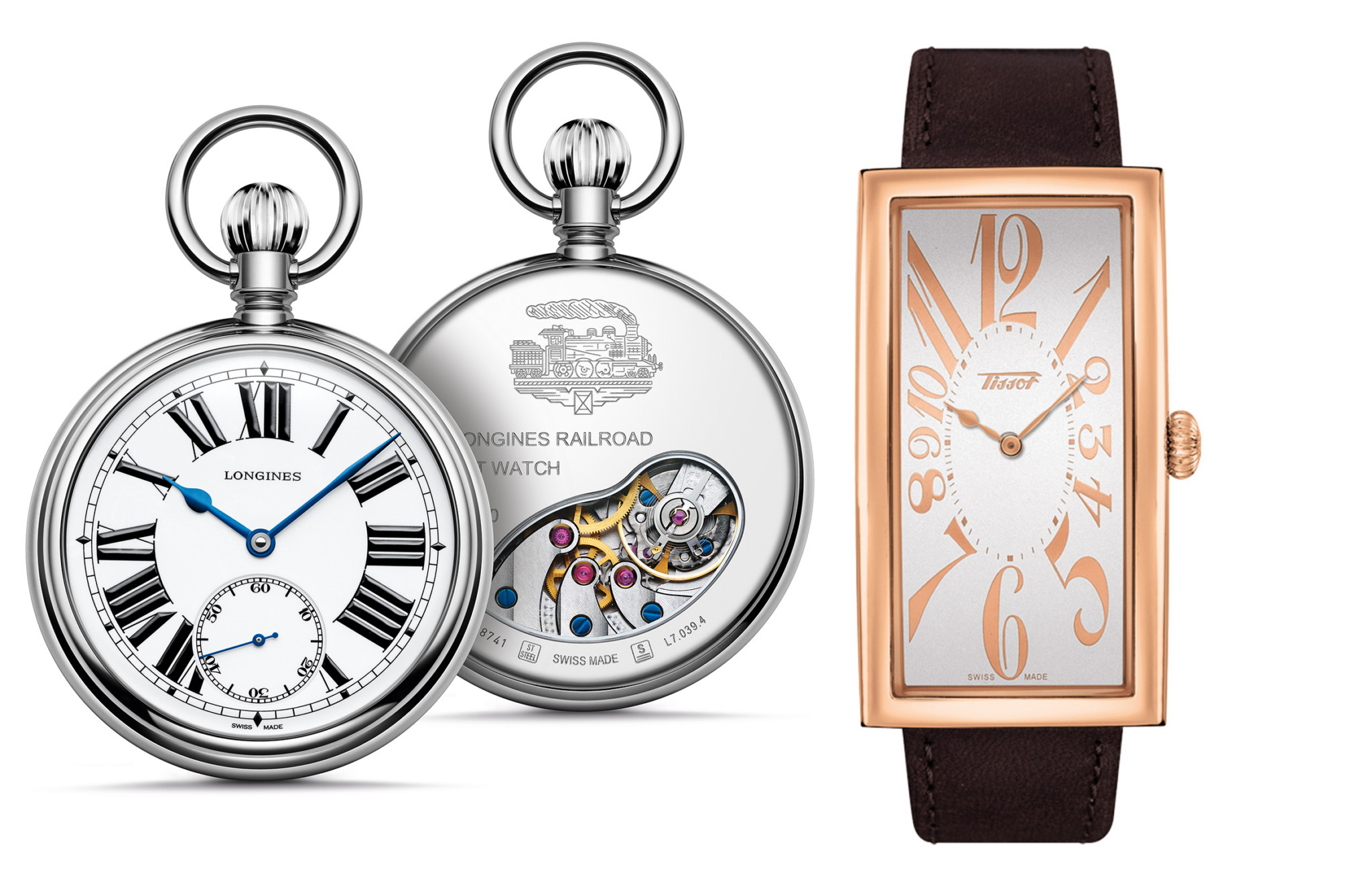 Elongated Dials, Unisex Pocket Watches