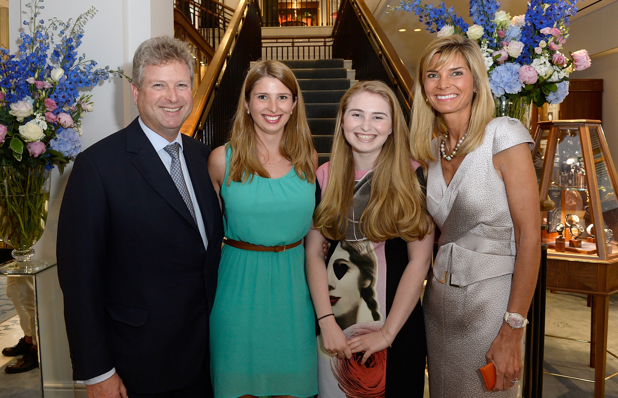 William and Lucy Asprey with daughters attending the William & Son flagship store launch in 2015. (Photo by David M. Benett/Dave Benett / Getty Images for William & Son)
