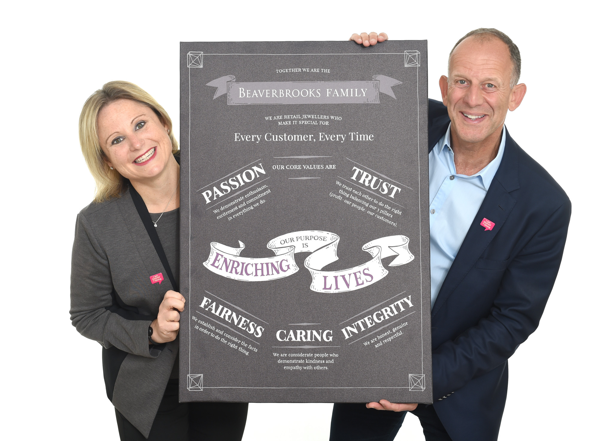 Anna Blackburn and Mark Adlestone stand behind the companys core values of passion, trust, fairness and integrity.