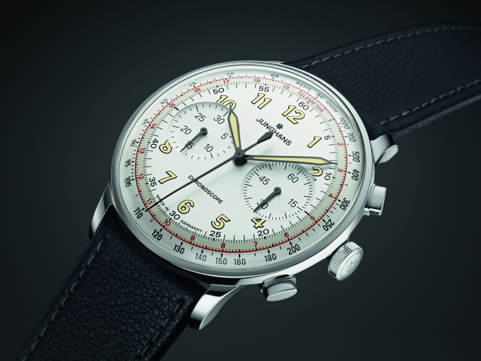 Junghans Meister Telemeter — With an engraved tachymeter scale on the bezel, the Telemeter is Junghans’ signature sporty looking collection.