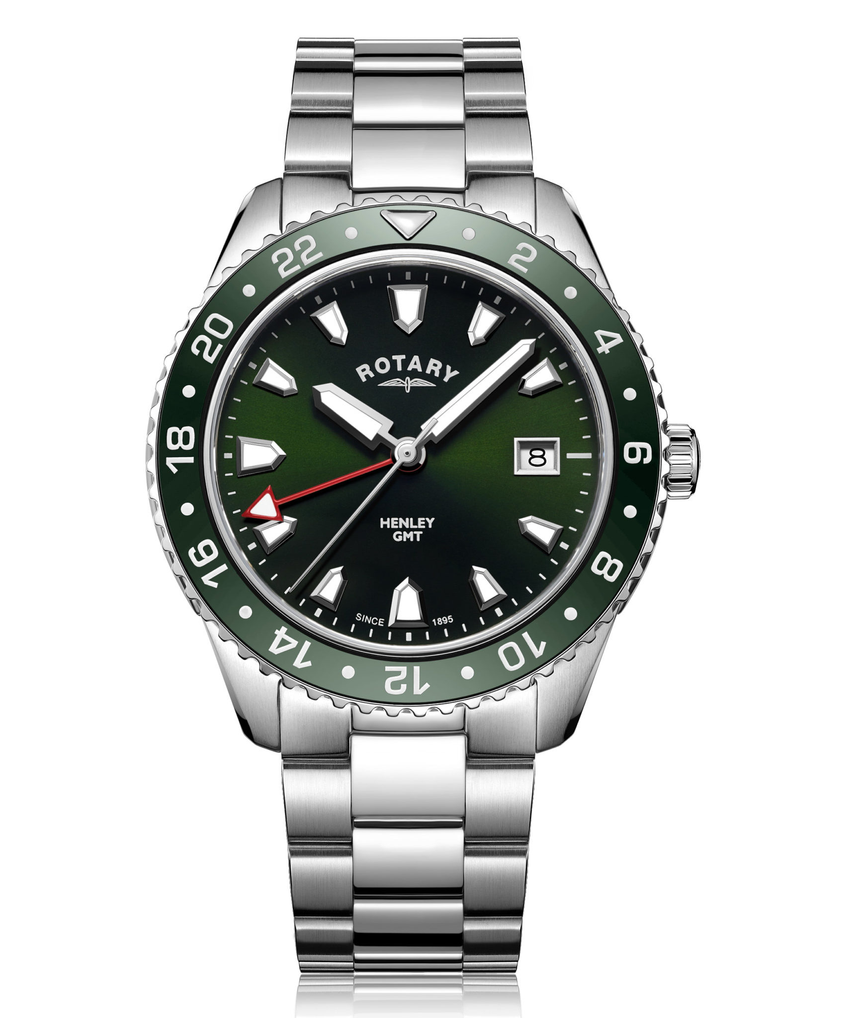 Rotary Henley GMT for Gents — The rotating bezel actually enables a third time zone to be calculated, perfect for the international jetsetter.